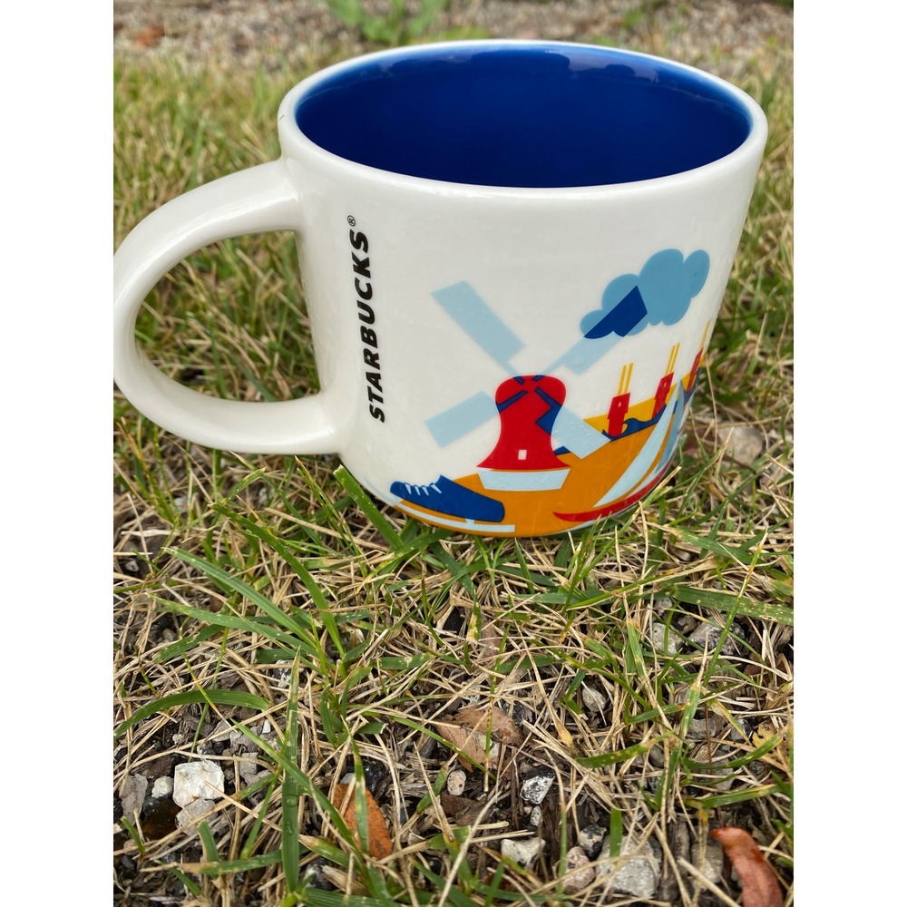 Starbucks You Are Here Collection Netherlands Mug 14oz Blue Interior 2018